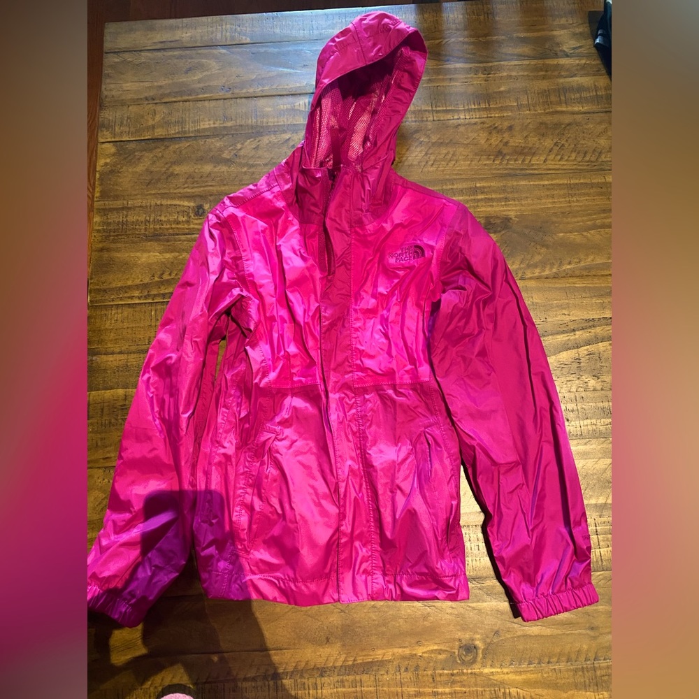 Girls Hot Pink North Face Rain Coat